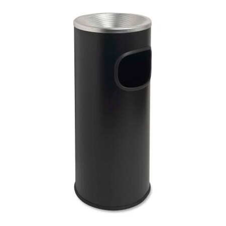 Sp Richards Genuine Joe Fire Safe Ashtray Receptacle 3 Gal. Stainless Steel Black/Aluminum - GJO58884 GJO58884